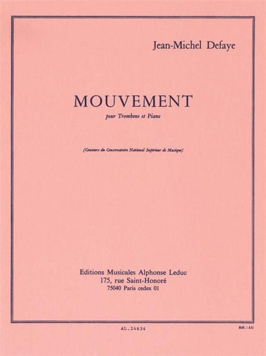 Defaye - Mouvement For Trombone/Piano