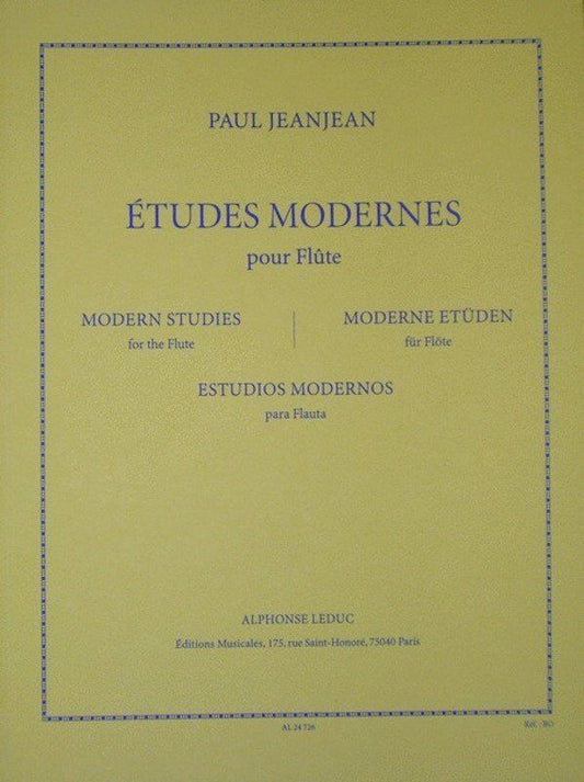 Jeanjean - Etudes Modernes for Flute by Alphonse Leduc
