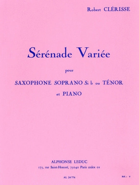 Serenade Variee For B Flat Saxophone And Piano (Softcover Book)