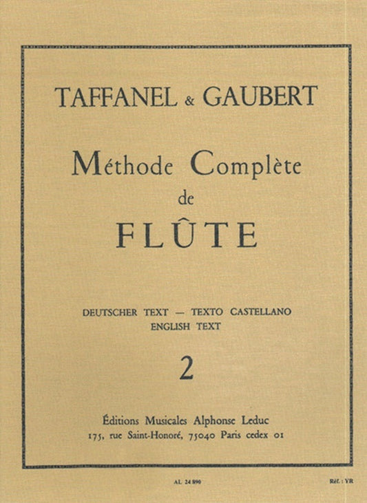 Taffanel/Gaubert - Complete Method For Flute Vol 2 (Softcover Book)
