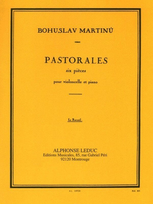 Martinu - 6 Pastorales for Cello and Piano, H190, Alphonse Leduc