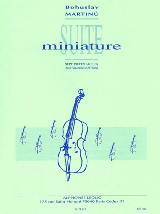 Martinu - Miniature Suite For Cello/Piano (Softcover Book)