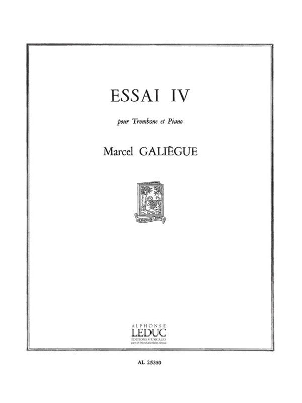 Galiegue - Essai 4 For Trombone/Piano (Softcover Book)