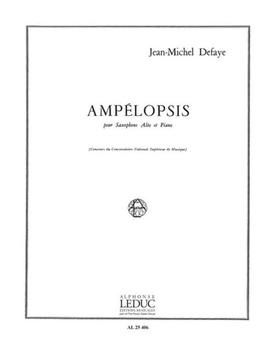 Defaye - Ampelopsis Alto Sax/Piano (Softcover Book)