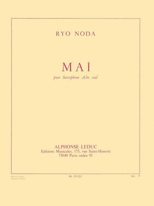 Mai for Alto Saxophone Solo by Ryo Noda