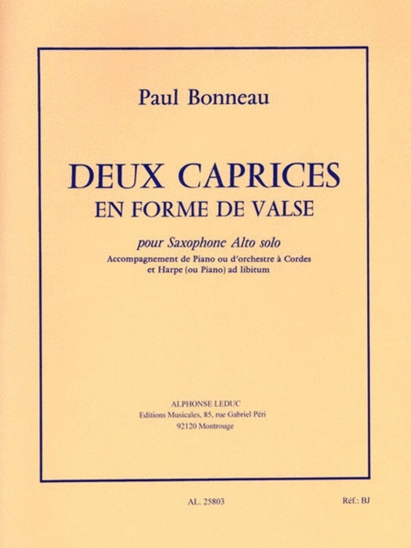 Bonneau - 2 Caprices En Forme De Valse Alto Sax/Piano (Softcover Book)