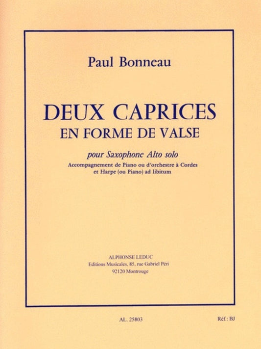 Bonneau - 2 Caprices En Forme De Valse Alto Sax/Piano (Softcover Book)