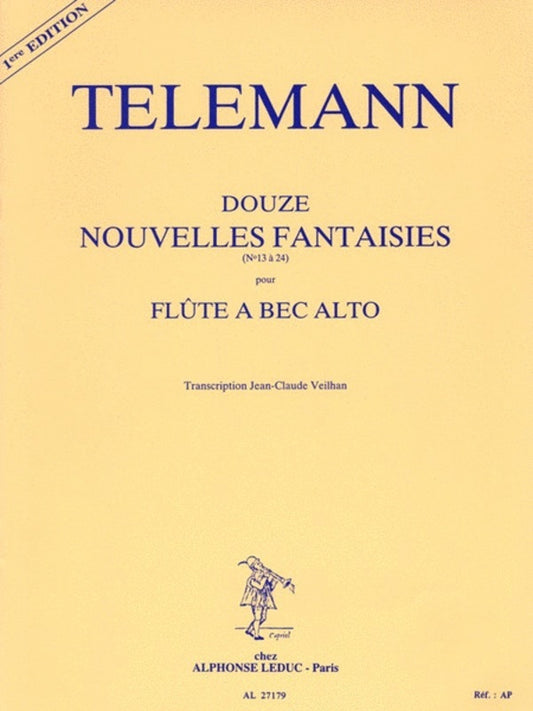 Telemann - 12 New Fantasies For Treble Recorder (Softcover Book)