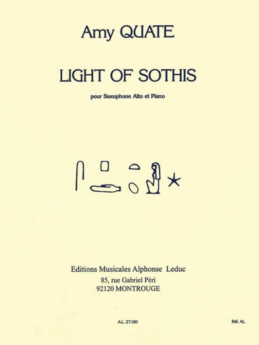 Quate - Light Of Sothis For Alto Sax/Piano (Softcover Book)
