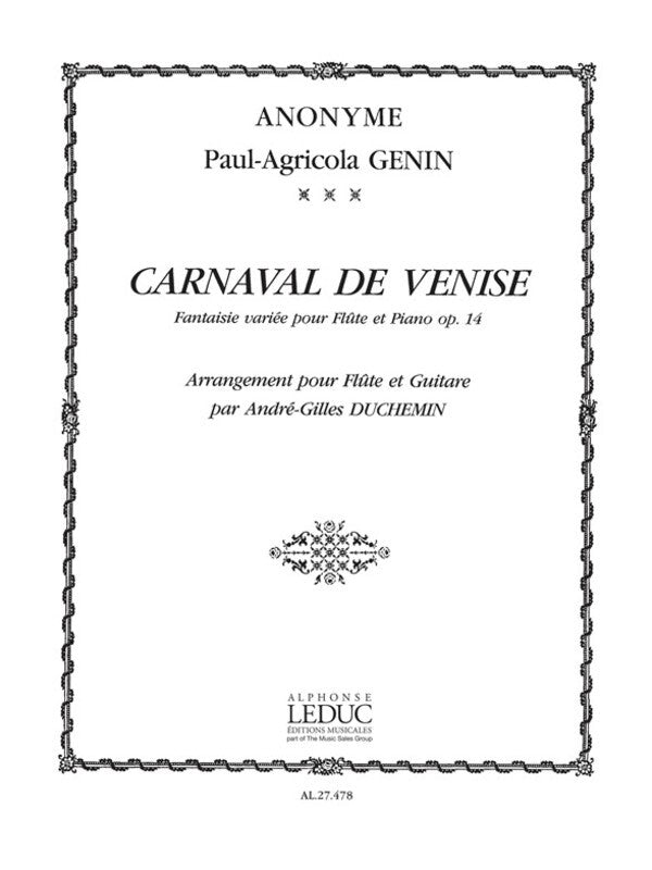 Carnaval De Venise Op 14 Flute/Guitar (Softcover Book)