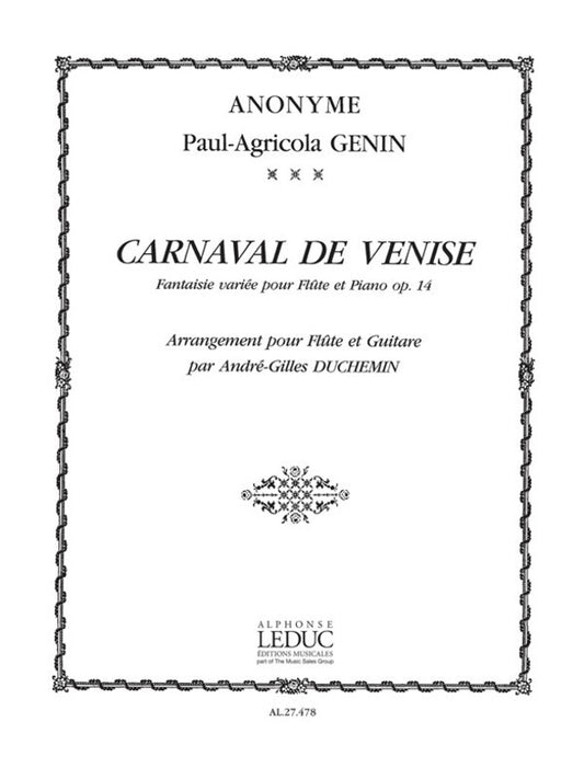 Carnaval De Venise Op 14 Flute/Guitar (Softcover Book)