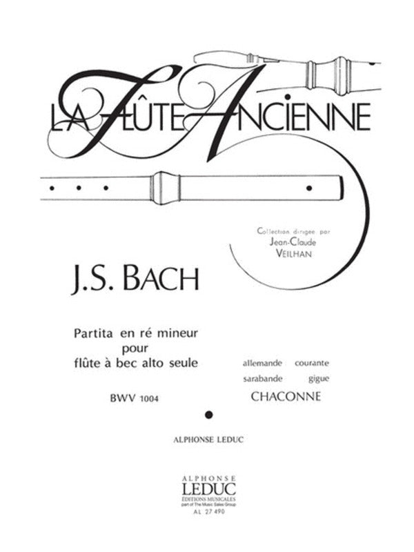 Partita In D Minor Bwv 1004 Treble Recorder (Softcover Book)