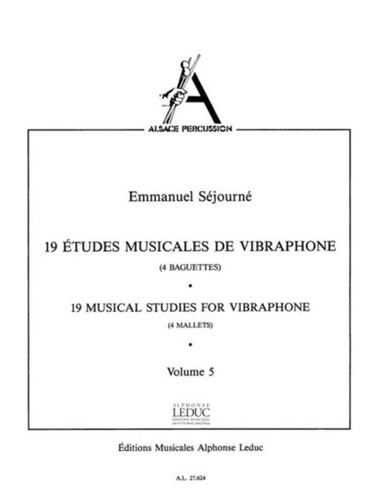 19 Musical Studies for Vibraphone by Emmanuel Sejourne, Alphonse Leduc, Tuned Percussion