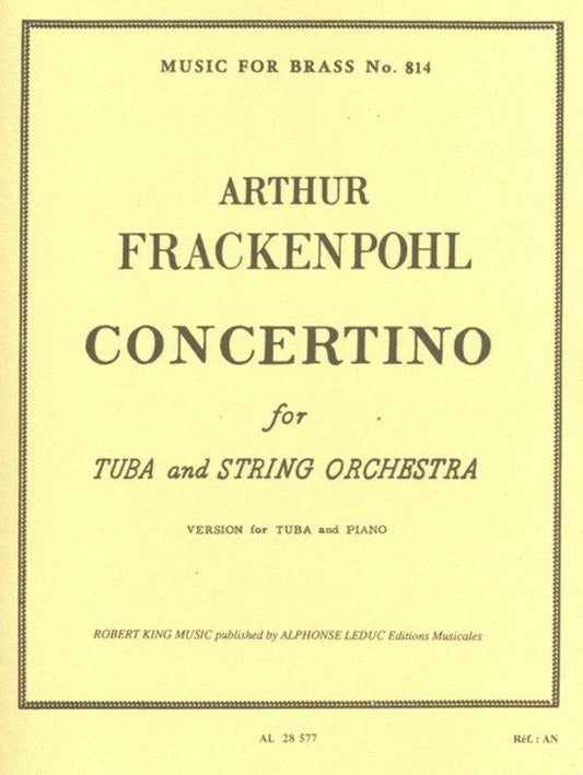 Frackenpohl Concertino for Tuba and Piano Reduction