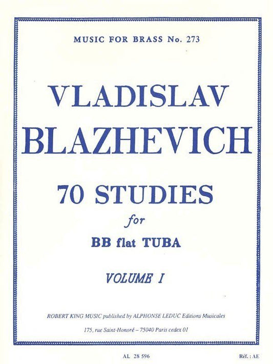 70 Studies for Tuba Volume 1 by Vladislav Blazhevich, Edited by Robert King, Published by Alphonse Leduc