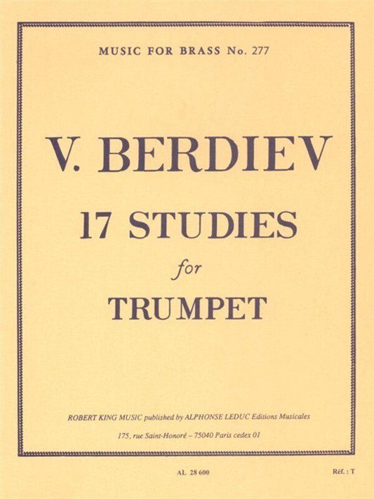 Berdiev 17 Studies for Trumpet Solo by Alphonse Leduc