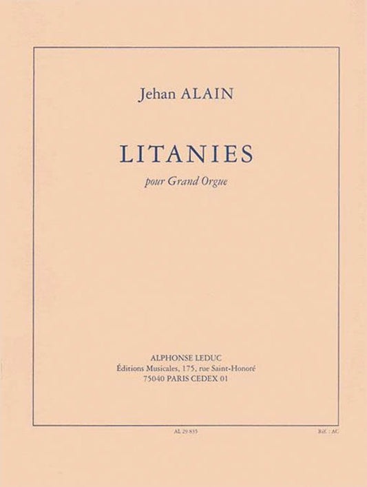 Alain - Litanies Pour Grand Organ (Softcover Book)