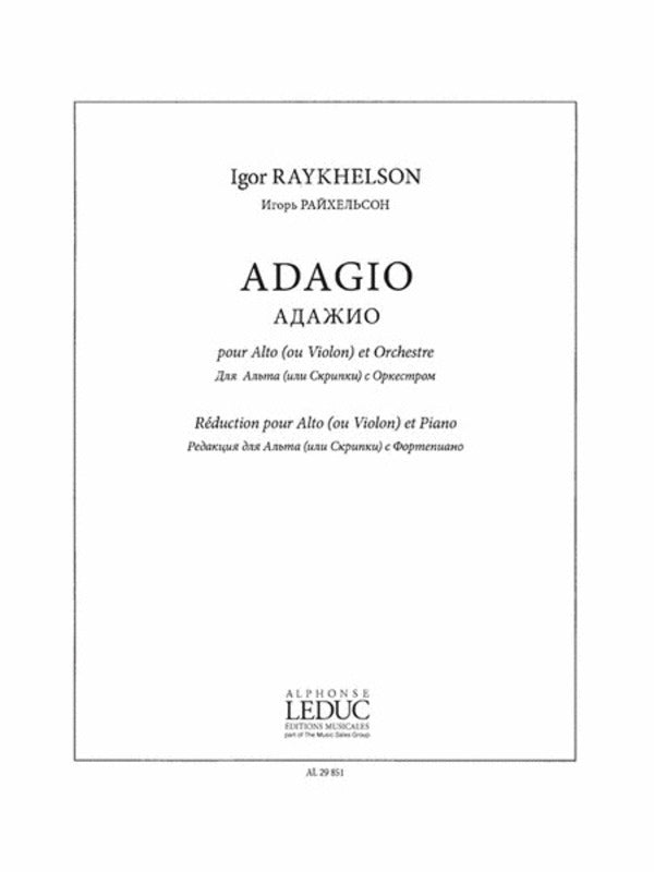 Raykhelson - Adagio Viola Or Violin/Piano (Softcover Book)
