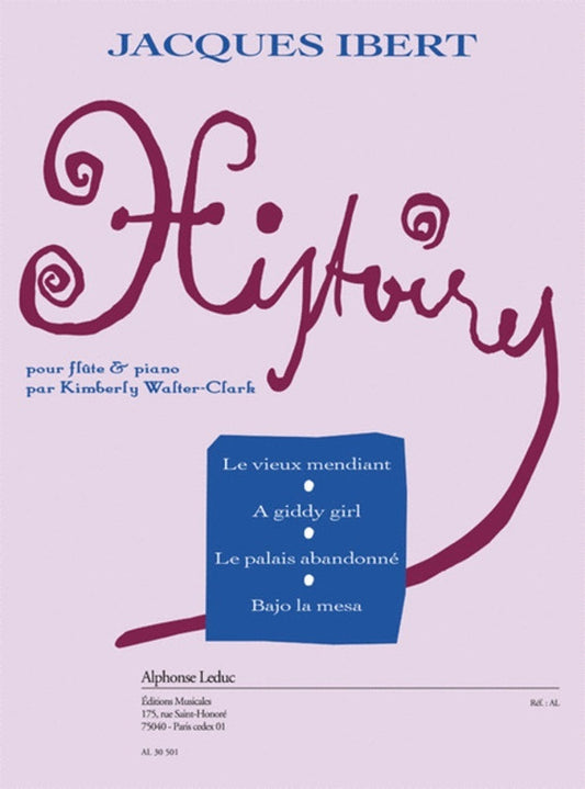 Ibert - Histoires For Flute/Piano (Softcover Book)