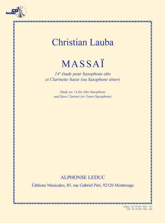 Lauba - Massia Study No 14 for Alto Sax/Bass Clarinet BK/CD