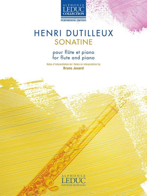 Dutilleux Sonatine for Flute and Piano - Alphonse Leduc Edition, 28 Pages, Historical Introduction and Performing Notes in French and English