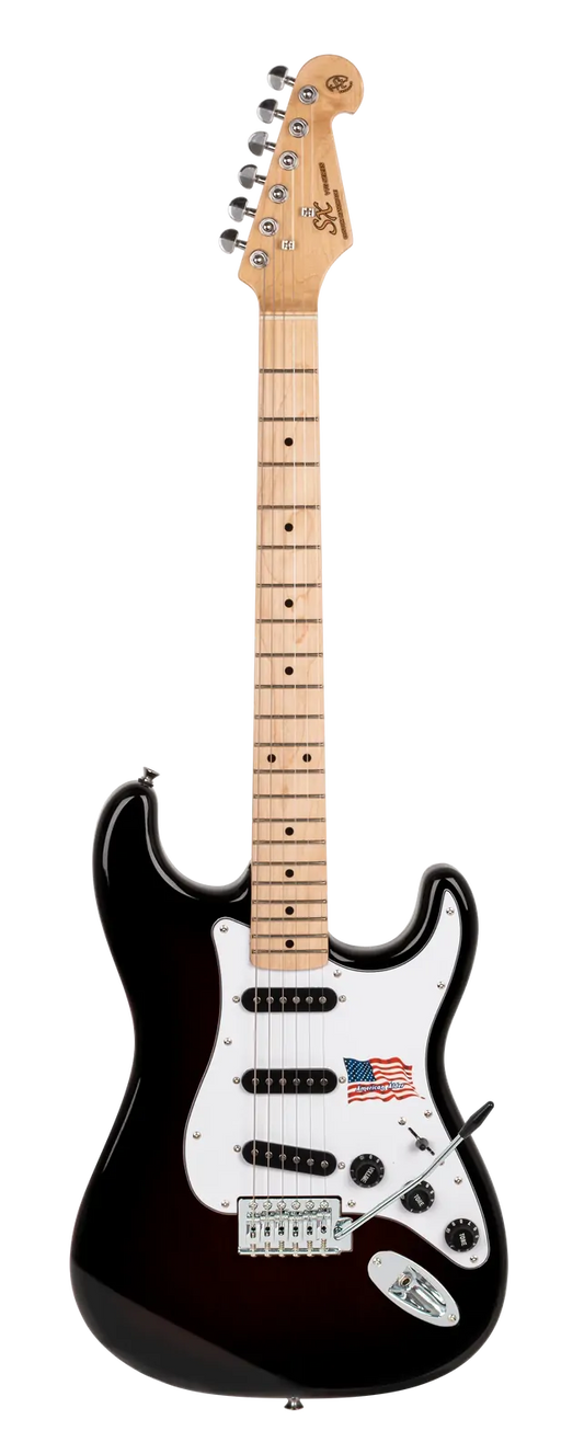 SX ALD2B Electric Guitar with Solid American Alder Body - Black