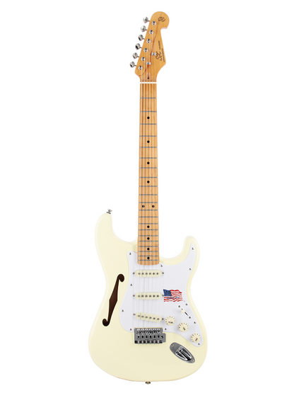 SX Alder Semi-Hollow Electric Guitar with Maple Neck and 3 Single Coil Pickups — view 2
