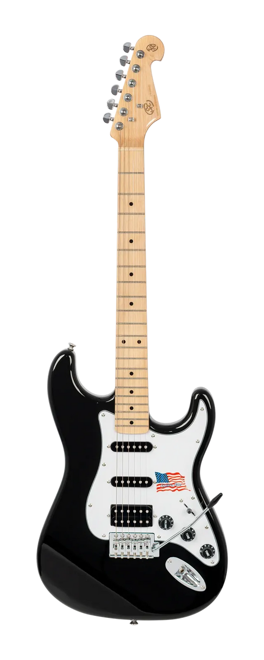 SX ALD2HUB American Alder Electric Guitar with Humbucker in Black