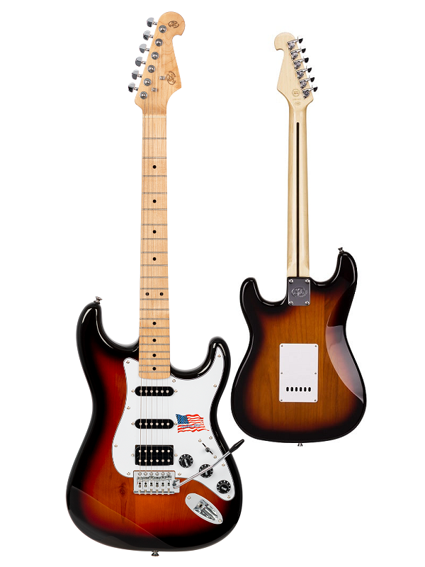 SX American Alder Electric Guitar with Solid Alder Body, Maple Neck, 3 Single Coil or 1 Humbucker Pickups, and UPlay Guitar Guide — view 2