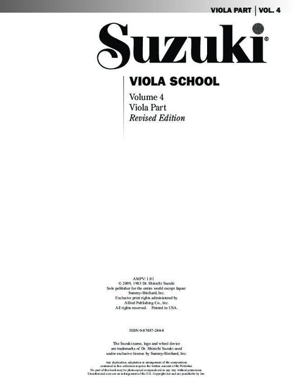 Suzuki Viola School Volume 4 Viola Part — view 2