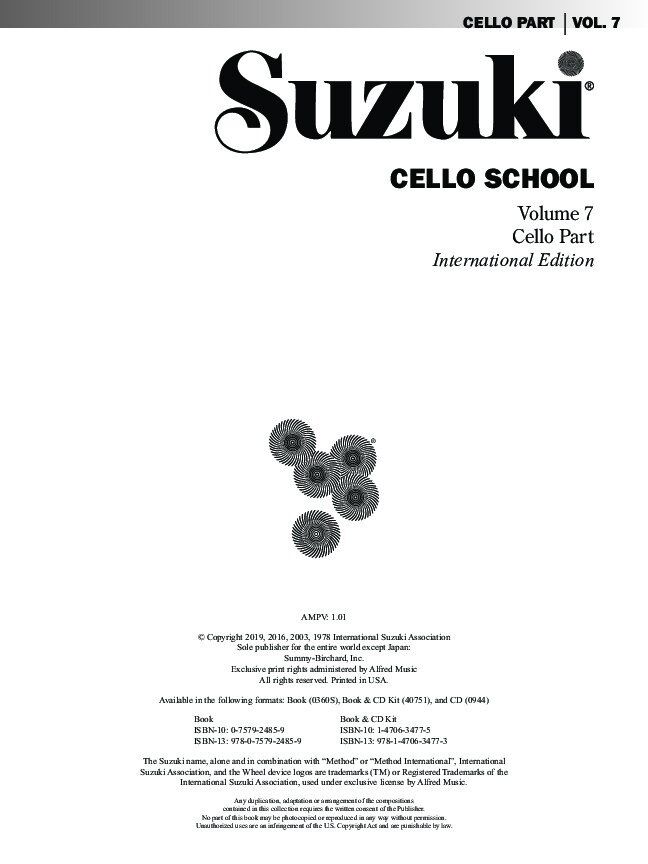 Suzuki Cello School Vol. 7 Cello Part — view 2