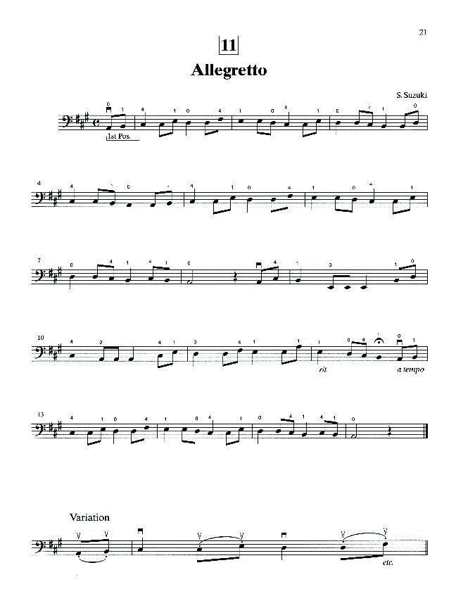 Suzuki Bass School Vol. 1 Bass Part - Double Bass, 24 Pages, Alfred Music, Dr. Shinichi Suzuki, Includes Folk Songs and Suzuki Titles — view 5
