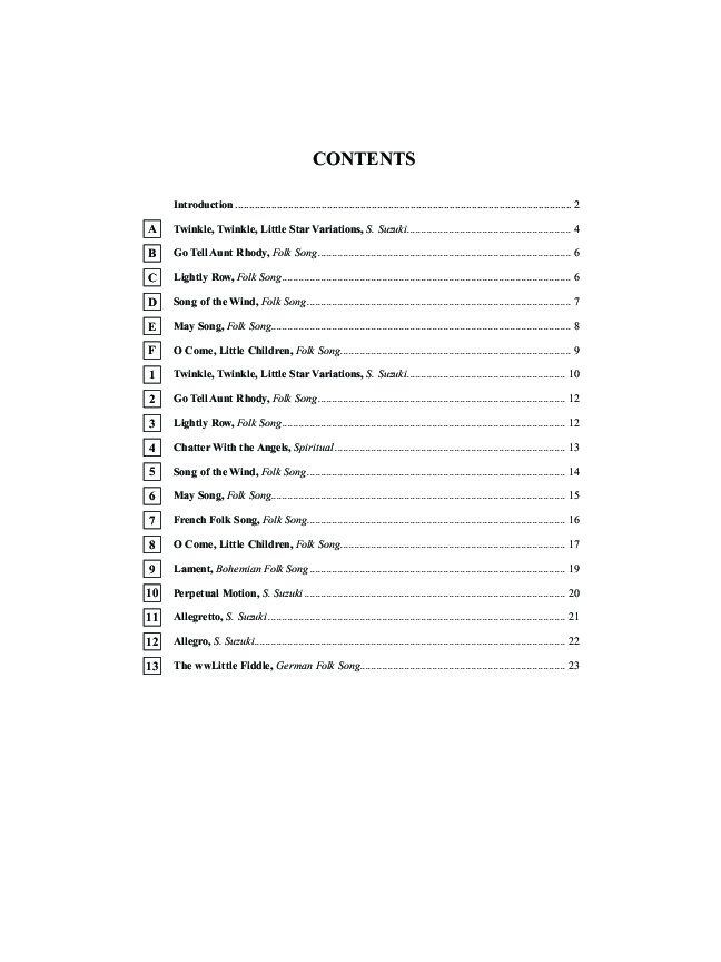 Suzuki Bass School Vol. 1 Bass Part - Double Bass, 24 Pages, Alfred Music, Dr. Shinichi Suzuki, Includes Folk Songs and Suzuki Titles — view 2