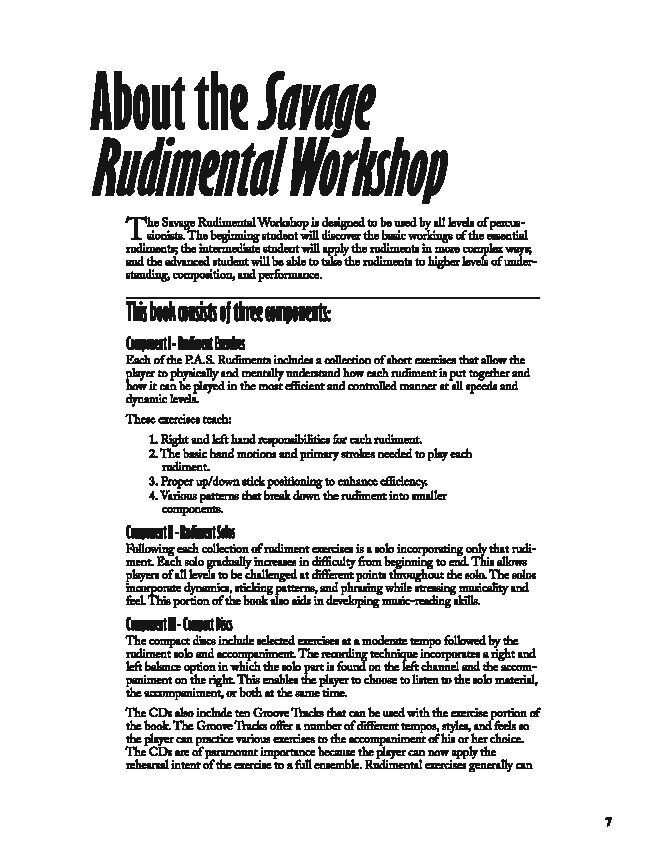 Savage Rudimental Workshop Snare Drum Book by Matt Savage — view 3