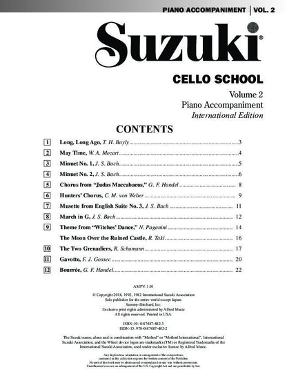 Suzuki Cello School Vol. 2 Piano Accompaniment by Dr. Shinichi Suzuki — view 2