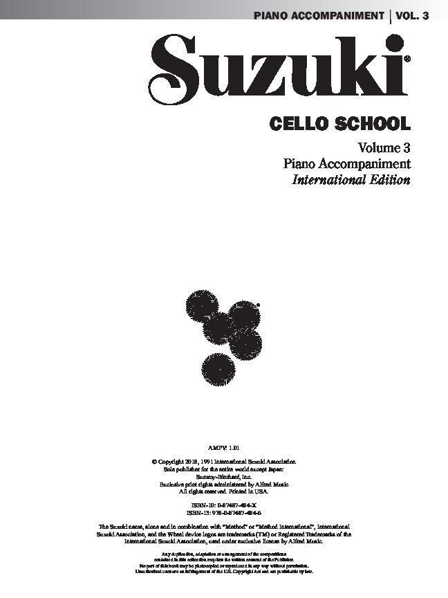 Suzuki Cello School Vol. 3 Piano Accompaniment — view 2