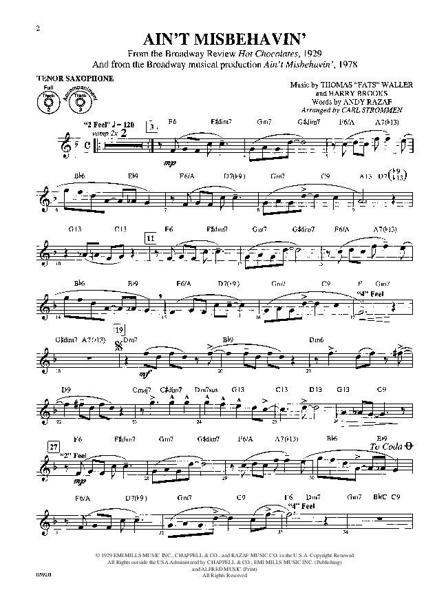 Broadway by Special Arrangement - Tenor Saxophone BK/CD — view 3