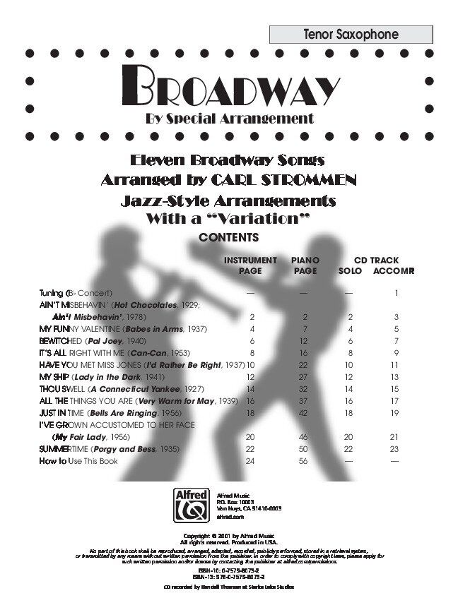 Broadway by Special Arrangement - Tenor Saxophone BK/CD — view 2