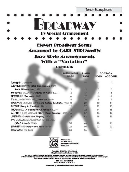 Broadway by Special Arrangement - Tenor Saxophone BK/CD — view 2
