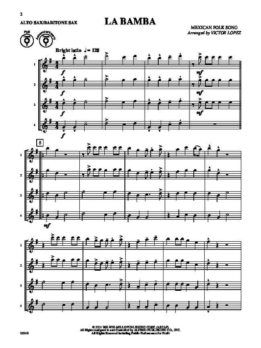 Flex-Ability Pops for Alto/Baritone Saxophone by Victor Lopez - 24 Pages, Alfred Music, Multi-Level Instrumental Music