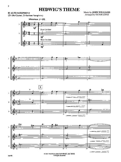 Harry Potter and the Sorcerer's Stone for Alto Saxophone — view 2