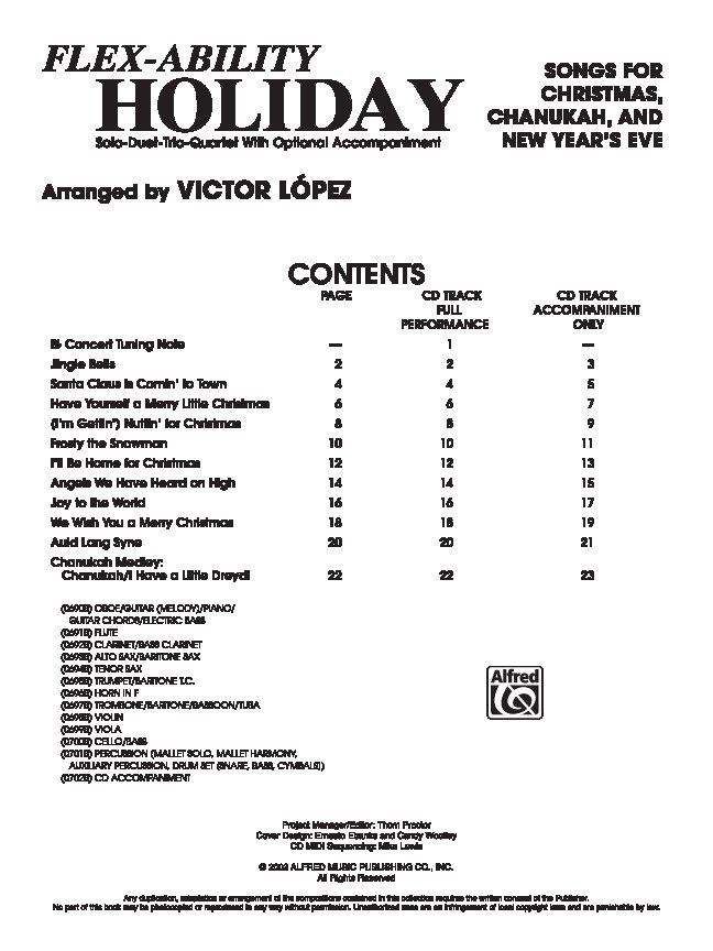 Flex-Ability: Holiday - Alto Saxophone/Baritone Saxophone Book by Victor Lopez — view 2