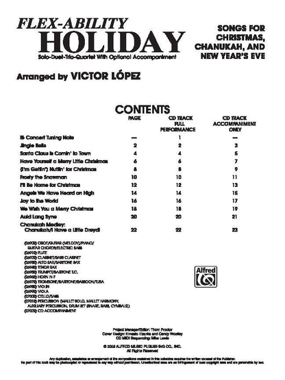 Flex-Ability: Holiday - Alto Saxophone/Baritone Saxophone Book by Victor Lopez — view 2