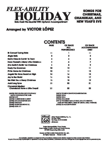 Flex-Ability Holiday - Trumpet/Baritone T.C. by Victor Lopez, 24 Pages, Alfred Music, Multi-level arrangements for popular holiday songs — view 2