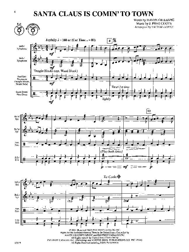 Flex-Ability Holiday - Percussion by Victor Lopez, 24 Pages, Alfred Music, Multi-level Instrumental Arrangements, 11 Songs — view 4