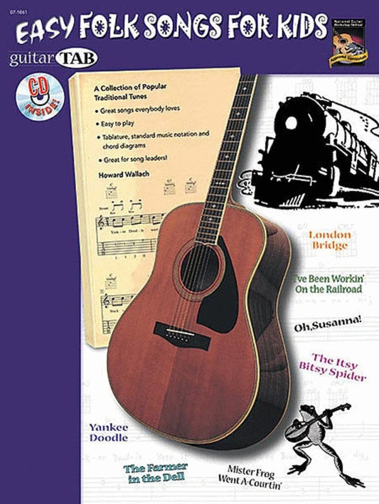 Easy Folk Songs For Kids Book/CD Guitar TAB