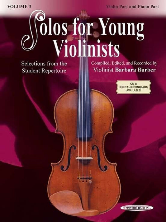 Solos for Young Violinists Vol 3 Violin and Piano by Barbara Barber