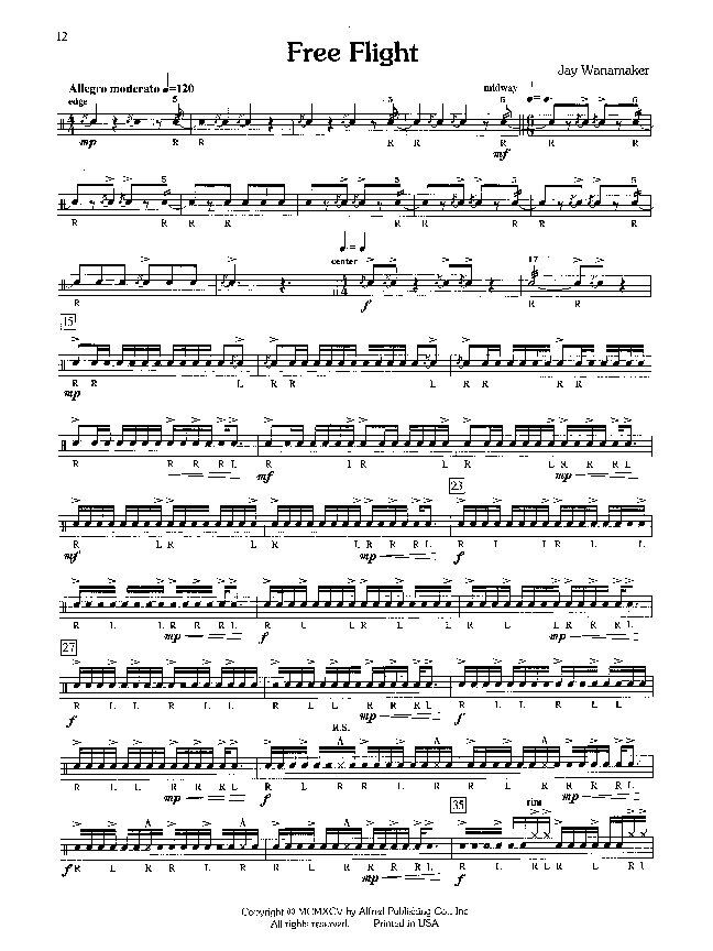 Wanamaker Alfred's Rudimental Contest Solos for Intermediate Snare Drummer — view 3