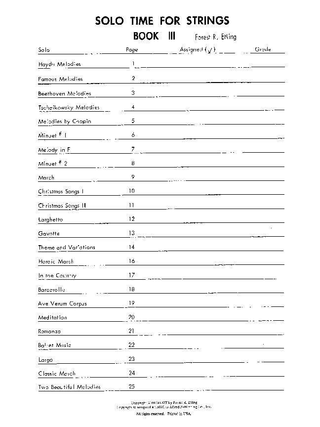 Solo Time for Strings Book 3 Violin by Forest Etling, 32 Pages, Alfred Music — view 2