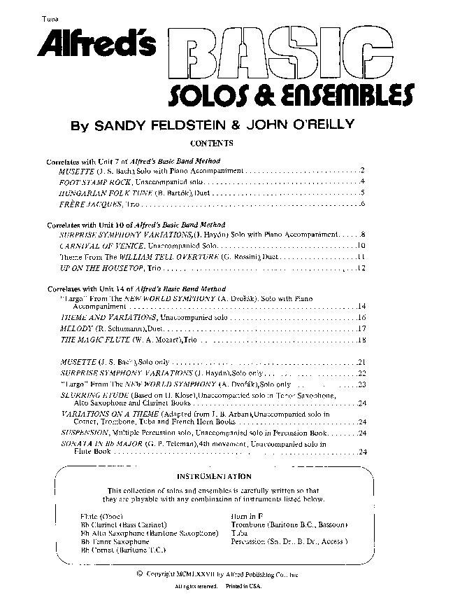 Alfred's Basic Solos & Ensembles Book 1 for Tuba — view 2